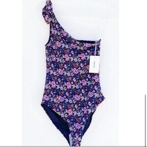 FRAME One Shoulder Floral One Piece.